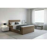 Boxspringbett Togo 140 140x200 Sandfarben - Sandfarben/Schwarz, MODERN, Holzwerkstoff/Textil (140/200cm) - MID.YOU