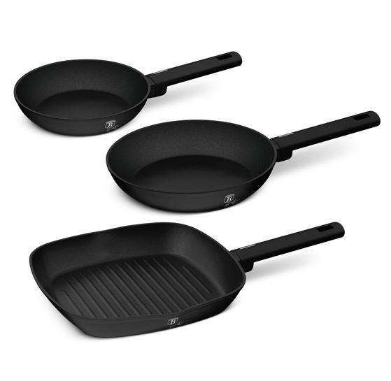 Pfannenset 3-tlg. Schwarz - Schwarz, Basics, Metall