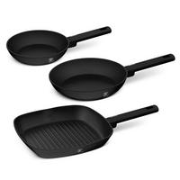 Pfannenset 3-tlg. Schwarz - Schwarz, Basics, Metall