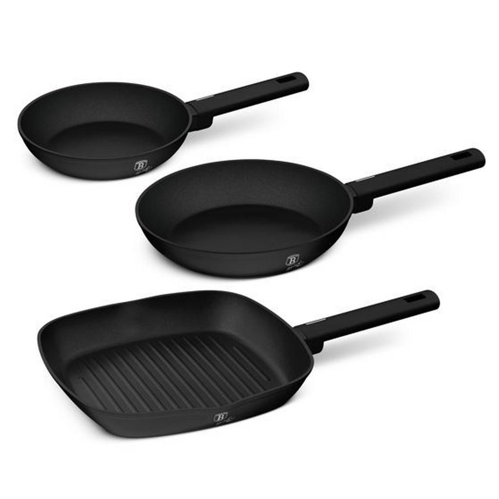 Pfannenset 3--Teilig. Schwarz