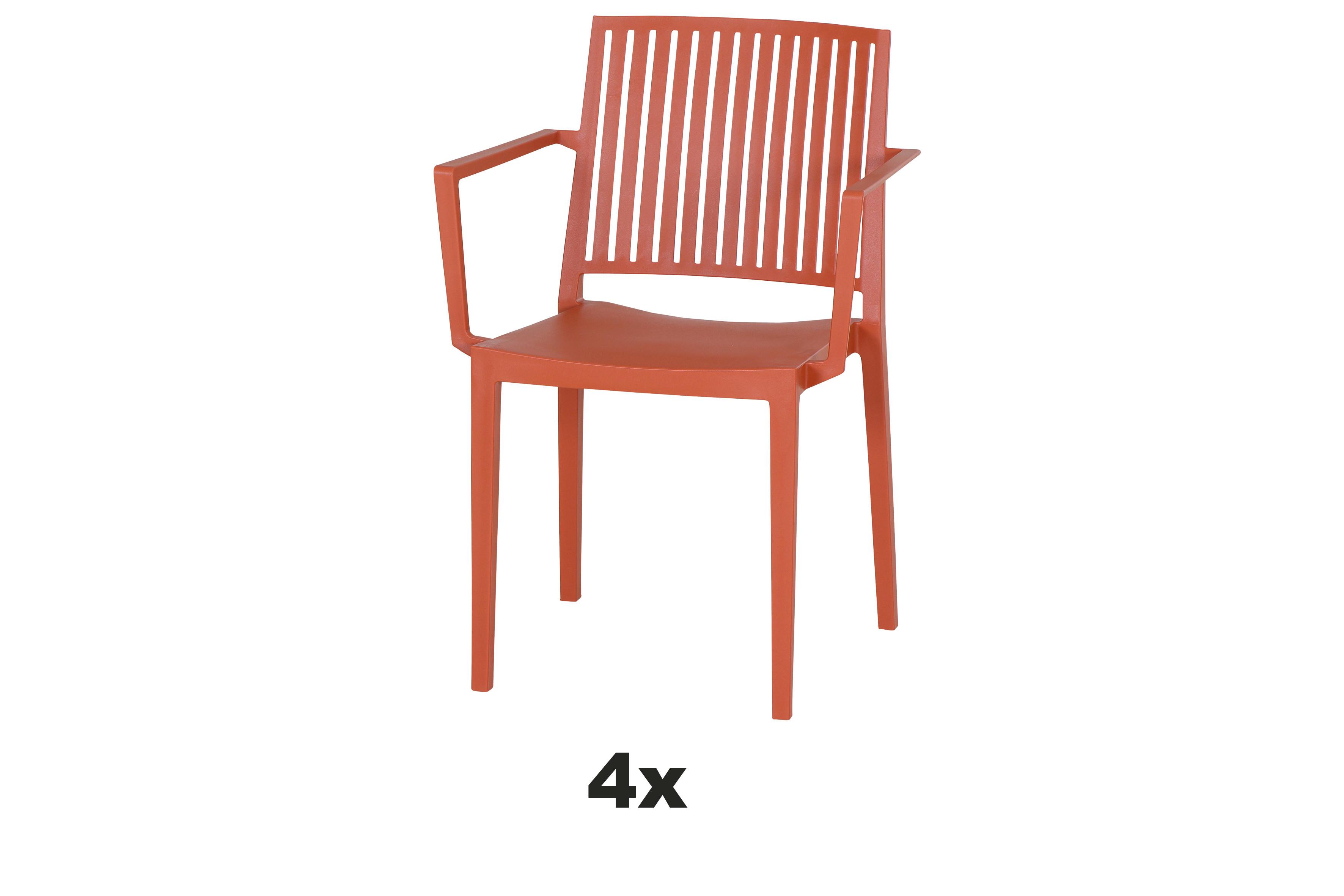 Stapelstuhl T20109 - Rot, Basics, Kunststoff (57/80/56cm) - Siena Garden