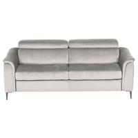 Schlafsofa Pafos Hellgrau B: 203 cm - Chromfarben/Hellgrau, Design, Textil (203/77-98/103cm) - MID.YOU