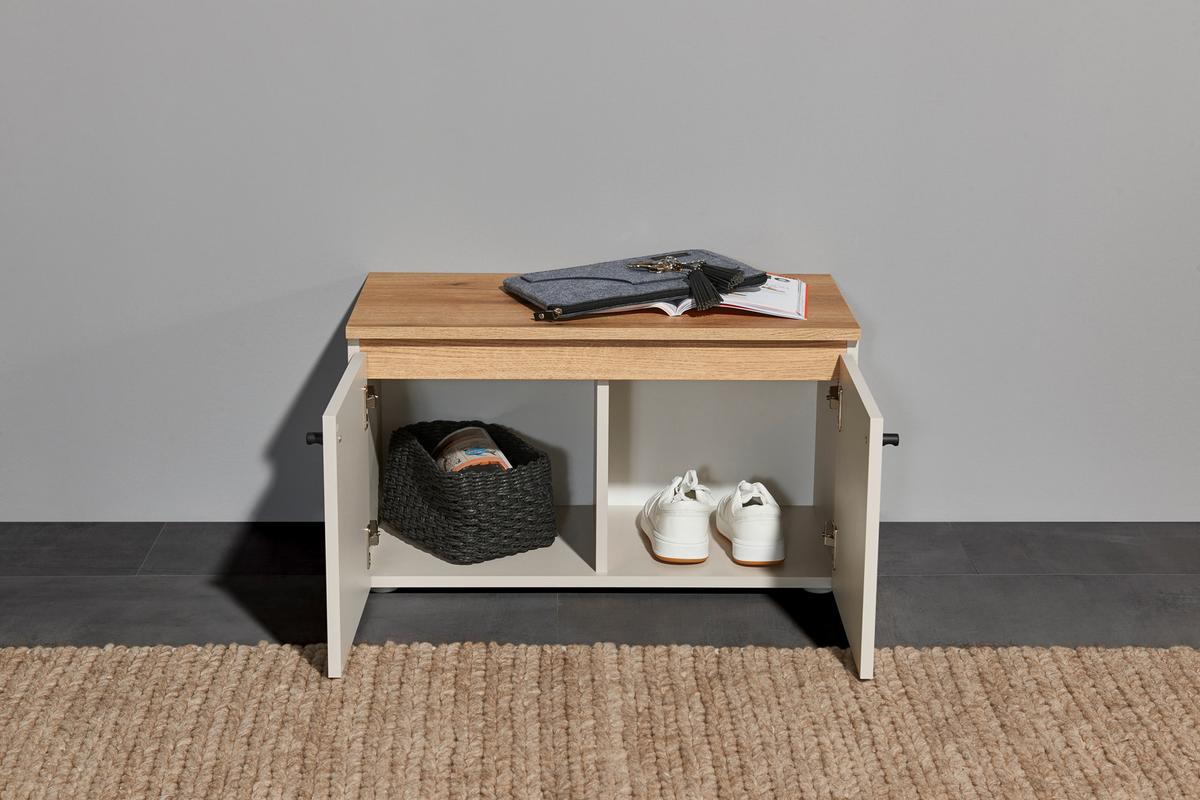 Előszobapad Lime 70/45cm - kasmírszínű/tölgyfa színű, Trend, faalapú anyag (70/45/38cm) - Livetastic