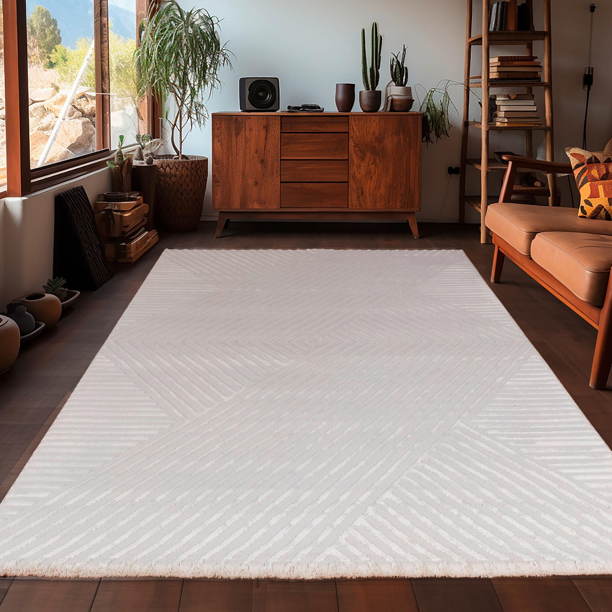 Webteppich Sahara - Creme, Design, Textil (80/150cm) - Novel