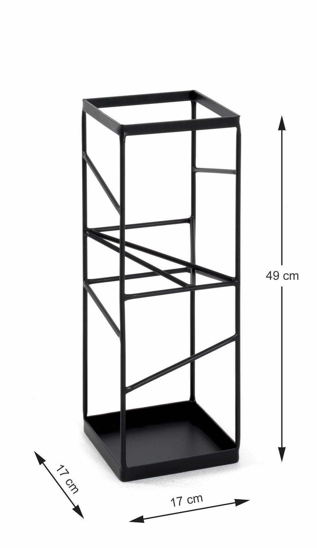 STOJAN NA DÁŽDNIKY ALLER - čierna, Modern, kov (17/49/17cm)