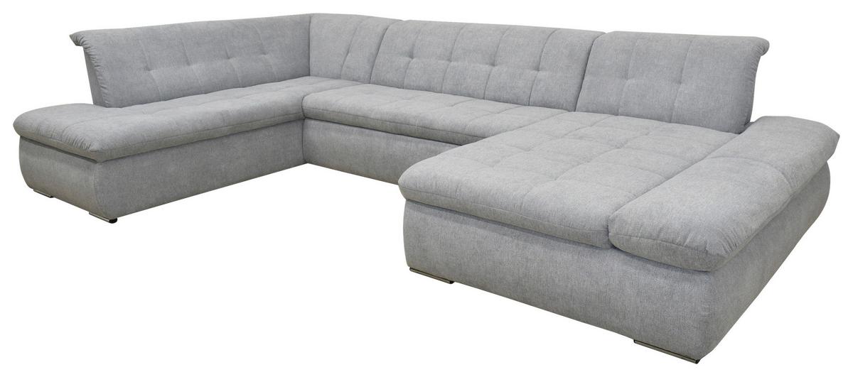 Wohnlandschaft Moric Grau Mikrofaser - Chromfarben/Grau, KONVENTIONELL, Textil (216/353/172cm) - MID.YOU