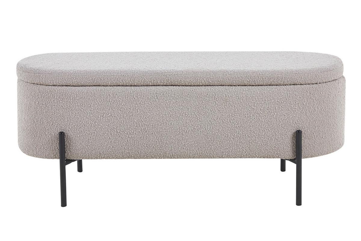 Hockerbank Taupe B: 110 Cm - Taupe/Schwarz, MODERN, Textil (110/44/40cm) - Livetastic