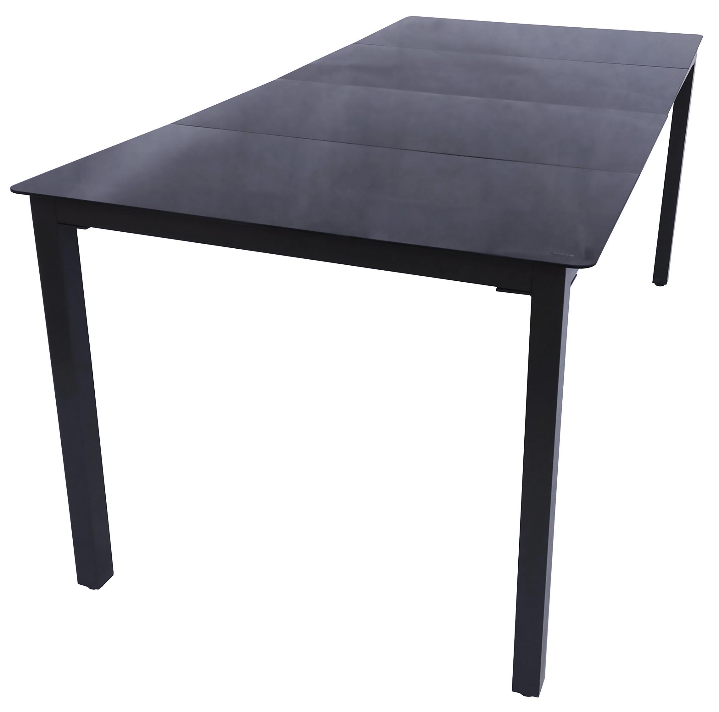 Kerti Asztal Gartentisch Aus Alu - fekete, Basics, üveg/fém (190/80/73cm) - Gardenson