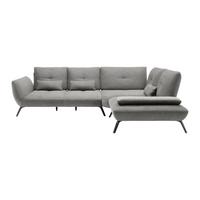 Rohová sedačka TRENDY, pravá, sivá - čierna/sivá, Modern, kov/kompozitné drevo (310/93/250cm) - Premium Living