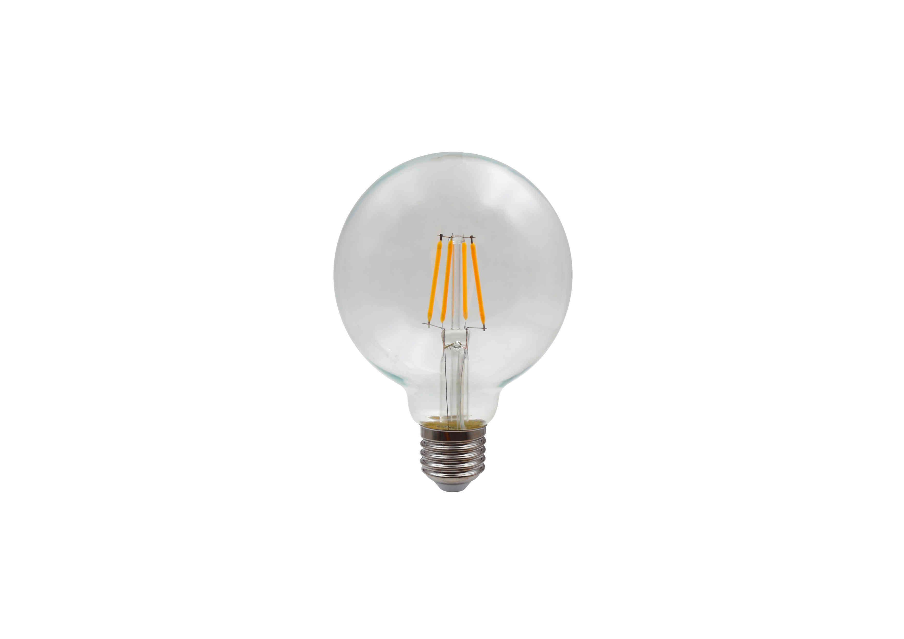 LED žárovka 7 Watt, E27 - čiré, sklo (12,5/17,5cm) - Globo