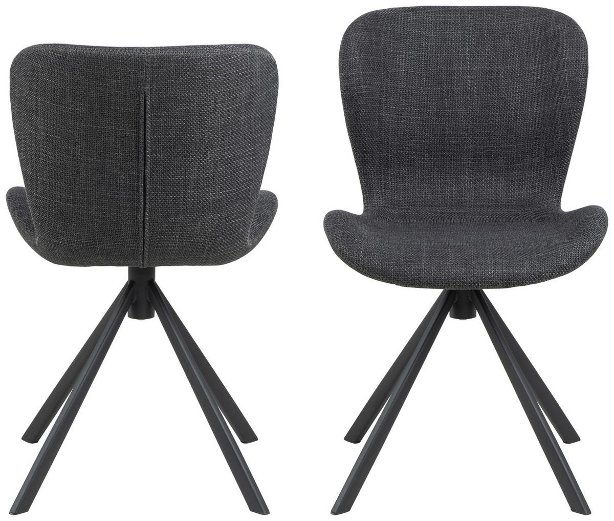 Stuhl Batilda -A1 - Dunkelgrau/Schwarz, Design, Textil/Metall (46,5/81/53cm) - MID.YOU