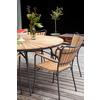 Gartensessel Stapelbar Ellen Aluminiumgestell, Teakholz - Anthrazit/Teakfarben, KONVENTIONELL, Holz/Metall (58,5/78/56,5cm) - Gardenson
