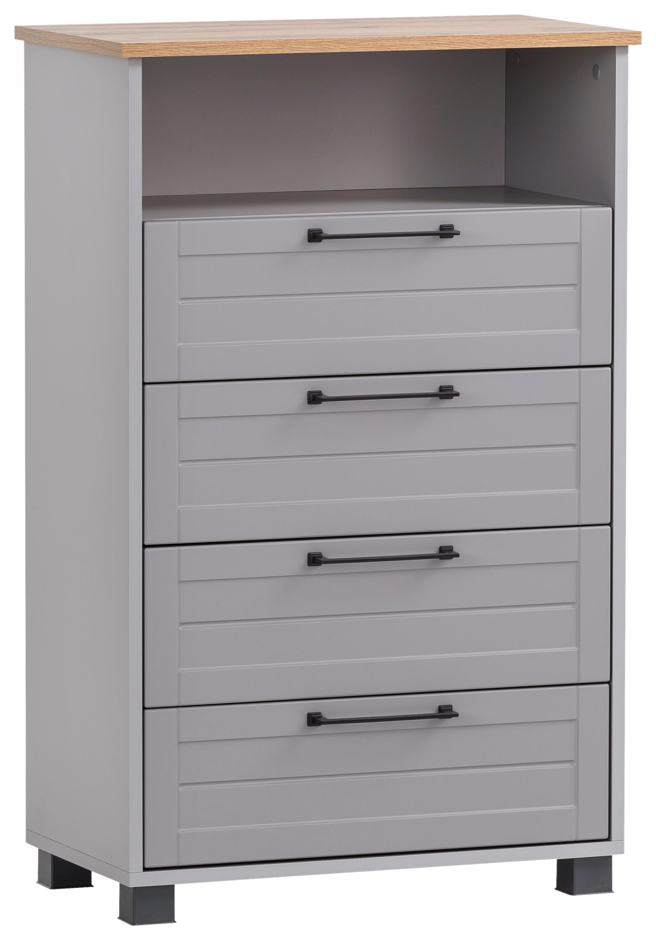 HIGHBOARD JELDA HIGHBOARD - Platinfarben/Eichefarben, Holzwerkstoff (62,4/102/34,1cm) - MID.YOU