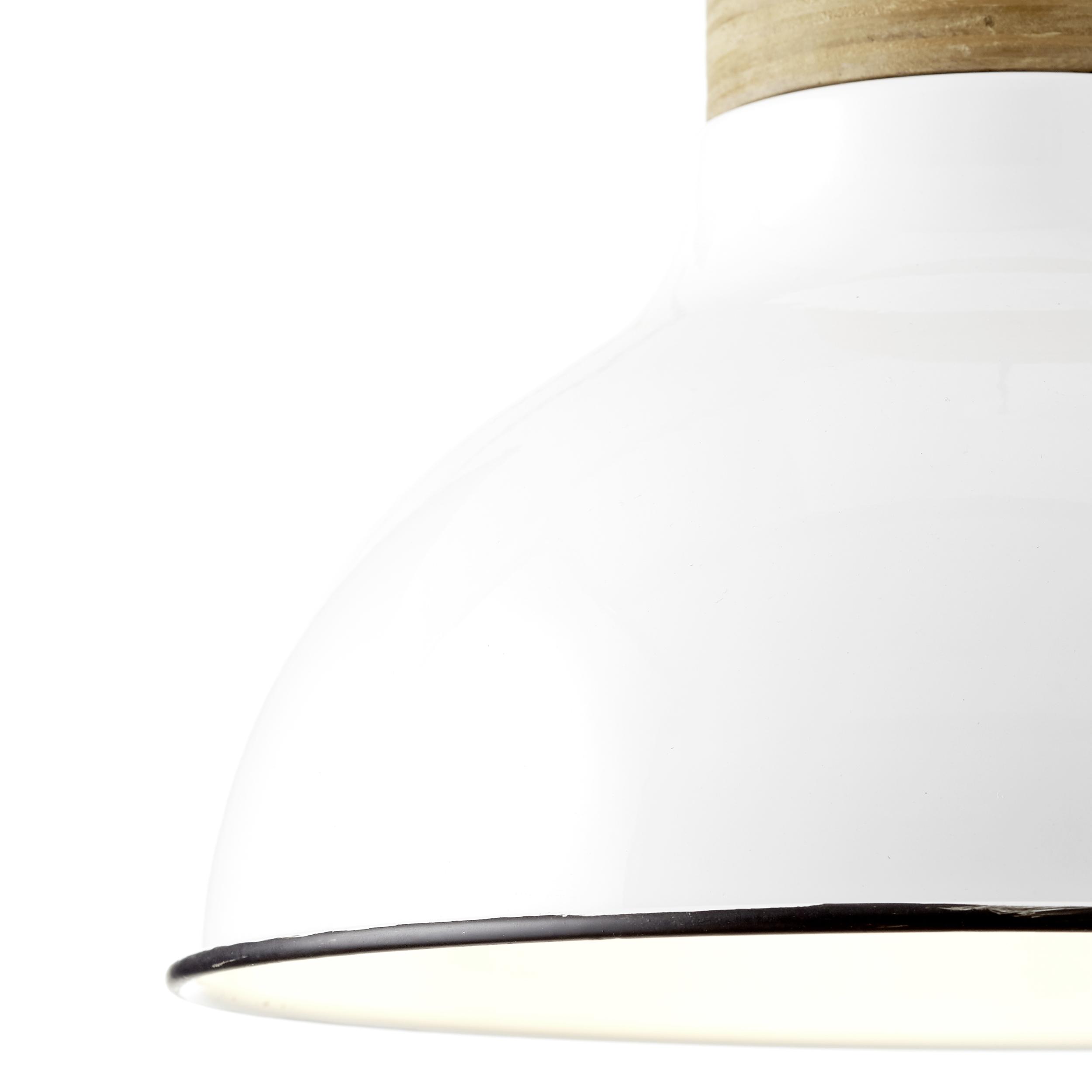 Hängeleuchte Pullet H: 126 cm 1-Flammig höhenverstellbar - Weiß, Design, Holz/Metall (30/126cm) - Brilliant
