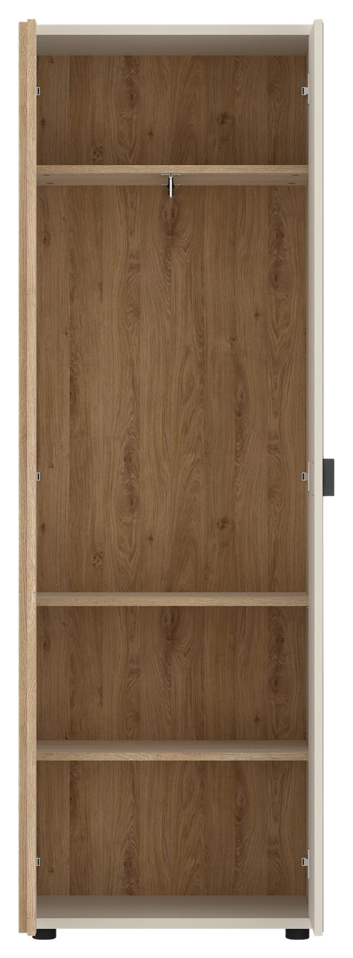 Garderobenschrank Mosano Eichefarben/Kaschmir B: 62 cm - Kaschmir/Eichefarben, Trend, Holzwerkstoff (62/188,6/40cm)