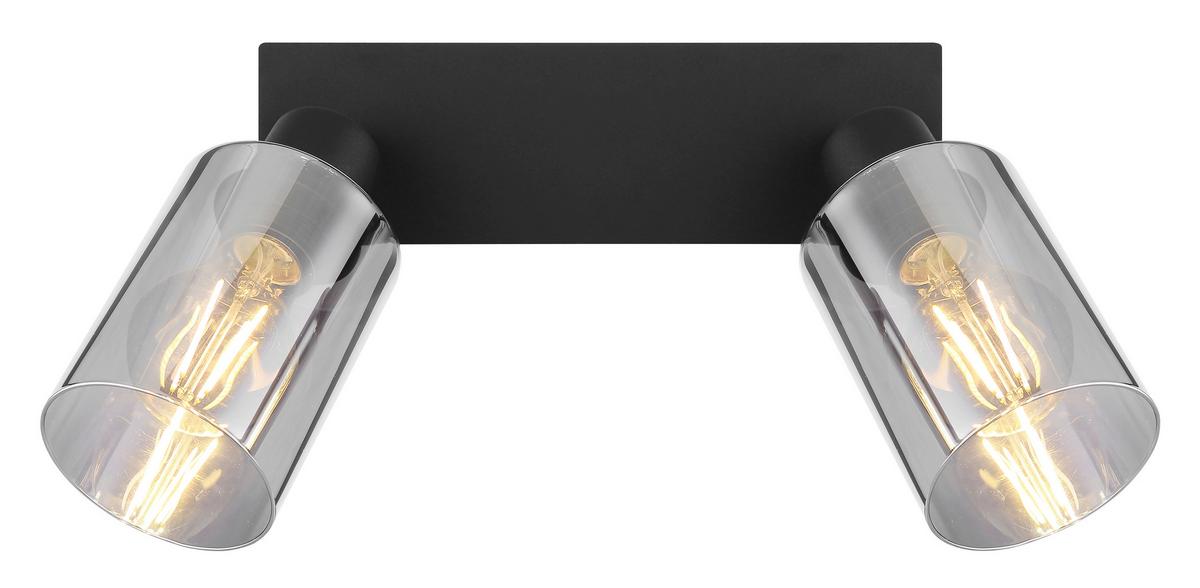 Strahler 15465-2 - Schwarz/Grau, Glas/Metall (27/9/21,5cm) - Globo