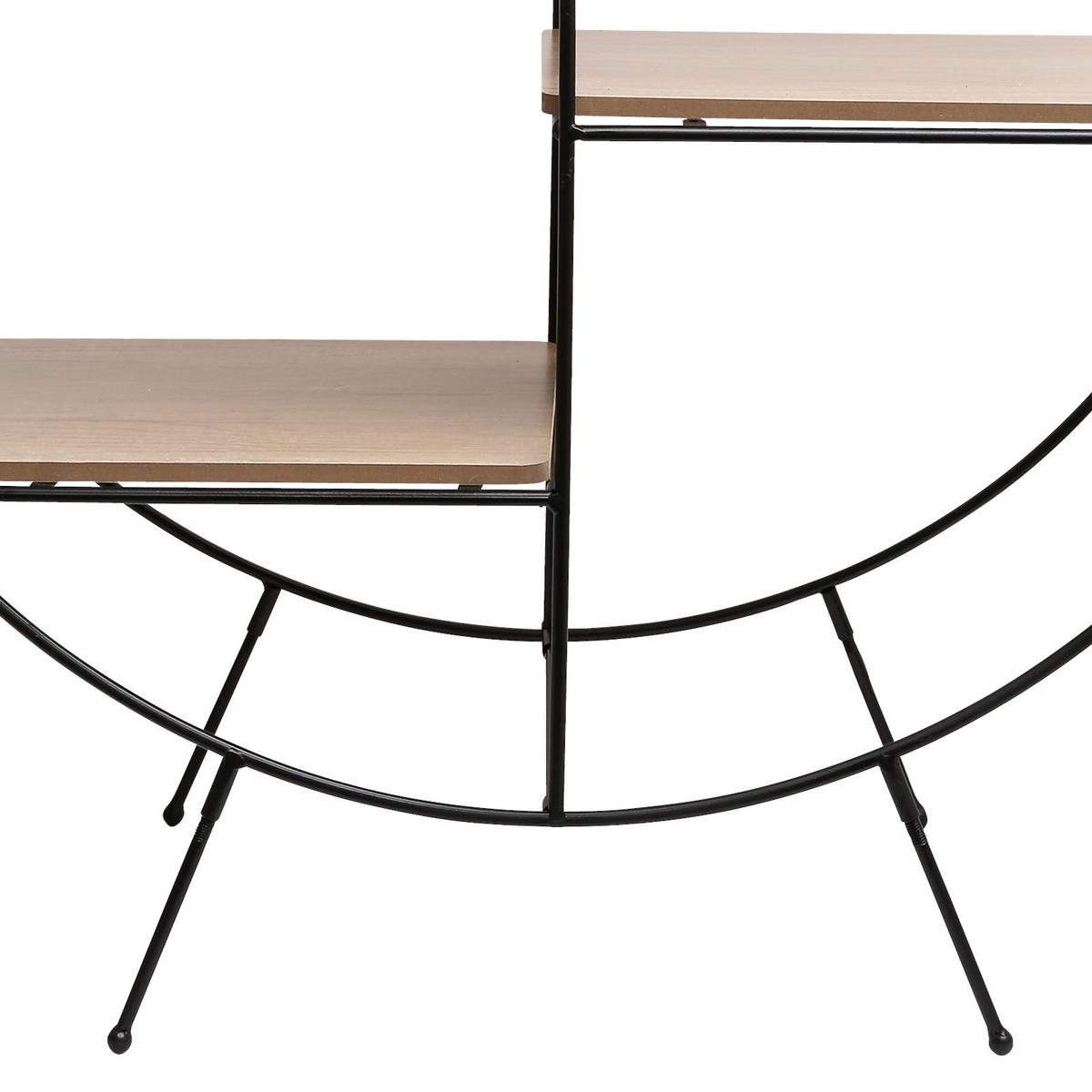 Regal Rund Mailand B: 80 Cm Naturfarben/schwarz - Schwarz/Naturfarben, MODERN, Holzwerkstoff/Metall (80/90/30cm)