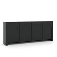 Černá komoda, bezúchytkové otevíraní, š: 204 cm - černá, Design, kompozitní dřevo (204/83/35cm)