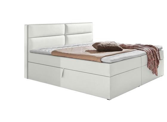 Boxspringbett Mercura 180x200 Lederlook/Weiß - Weiß, MODERN, Holzwerkstoff/Textil (195/115/220cm) Boxspringbett Mercura 180x200 Lederlook/Weiß - Weiß, MODERN, Holzwerkstoff/Textil (195/115/220cm)