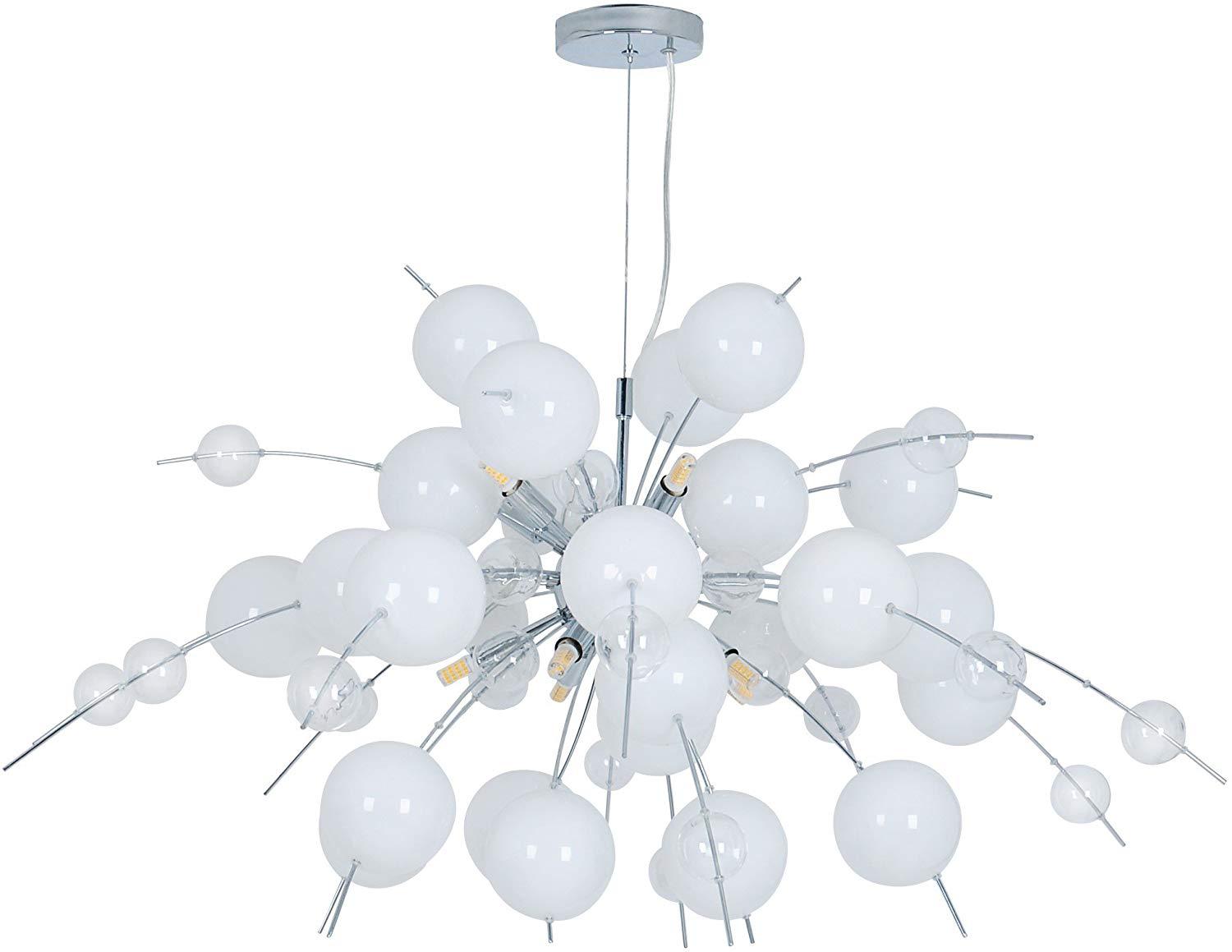 Hängeleuchte Explosion H: 150 cm 10-Flammig - Chromfarben/Klar, Design, Glas/Metall (98/150cm) - Näve