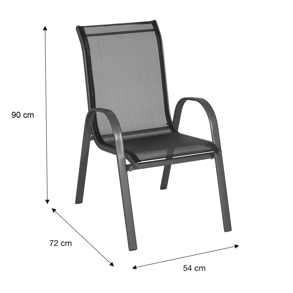 Gartensessel Alex - Anthrazit, MODERN, Textil/Metall (53/74/93cm) - Ondega