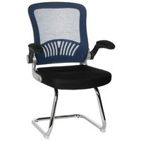 Besucherstuhl mit Armstützen Blau/Schwarz Bis 120 Kg - Chromfarben/Blau, MODERN, Textil/Metall (64/103/64cm) - MID.YOU