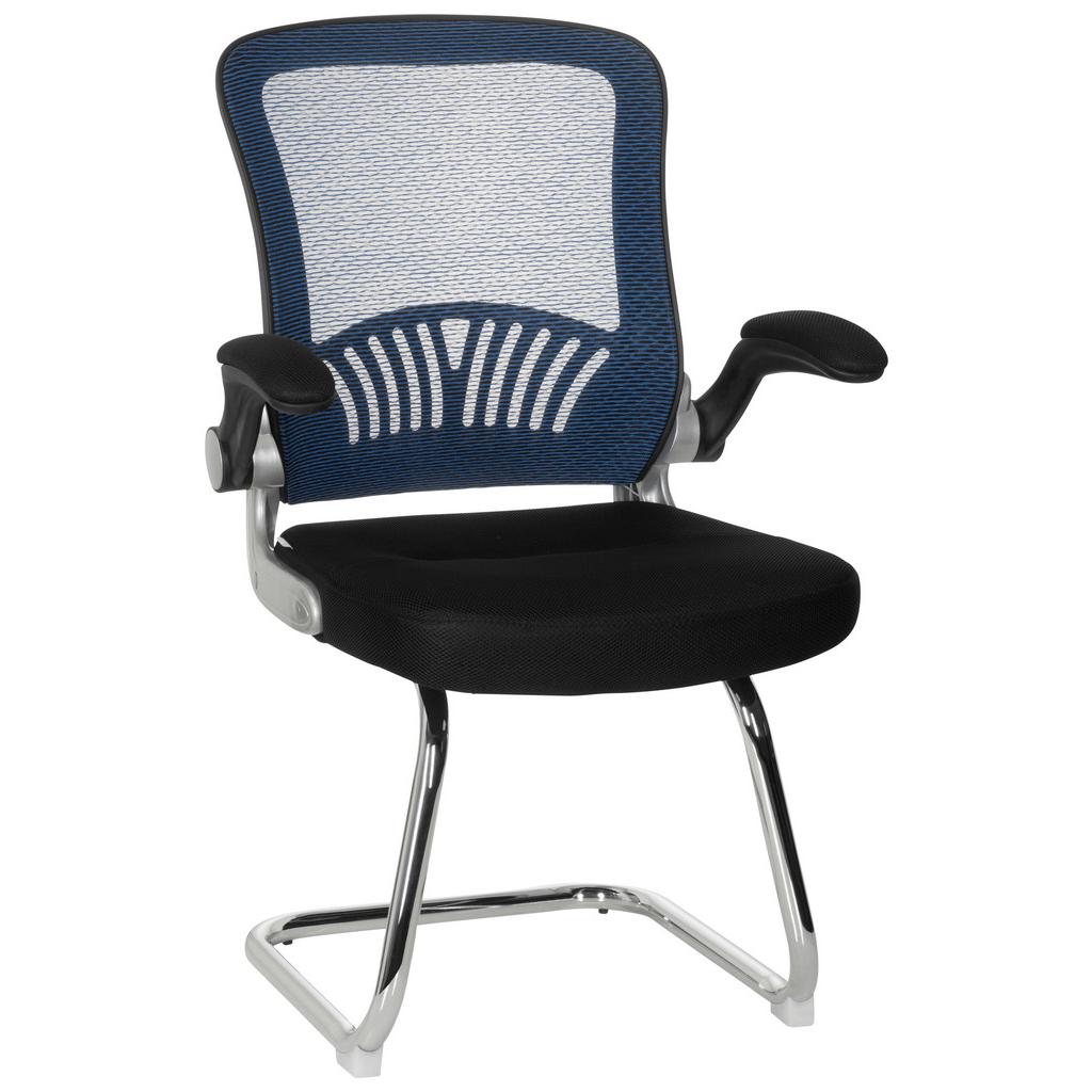 Besucherstuhl mit Armstützen Blau/Schwarz bis 120 kg