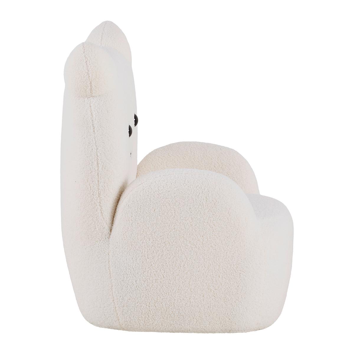 Křeslo KITTI, bílá tkanina TEDDY - bílá, Romantický / Rustikální, dřevo/textil (59/40/72cm) - Prenneis