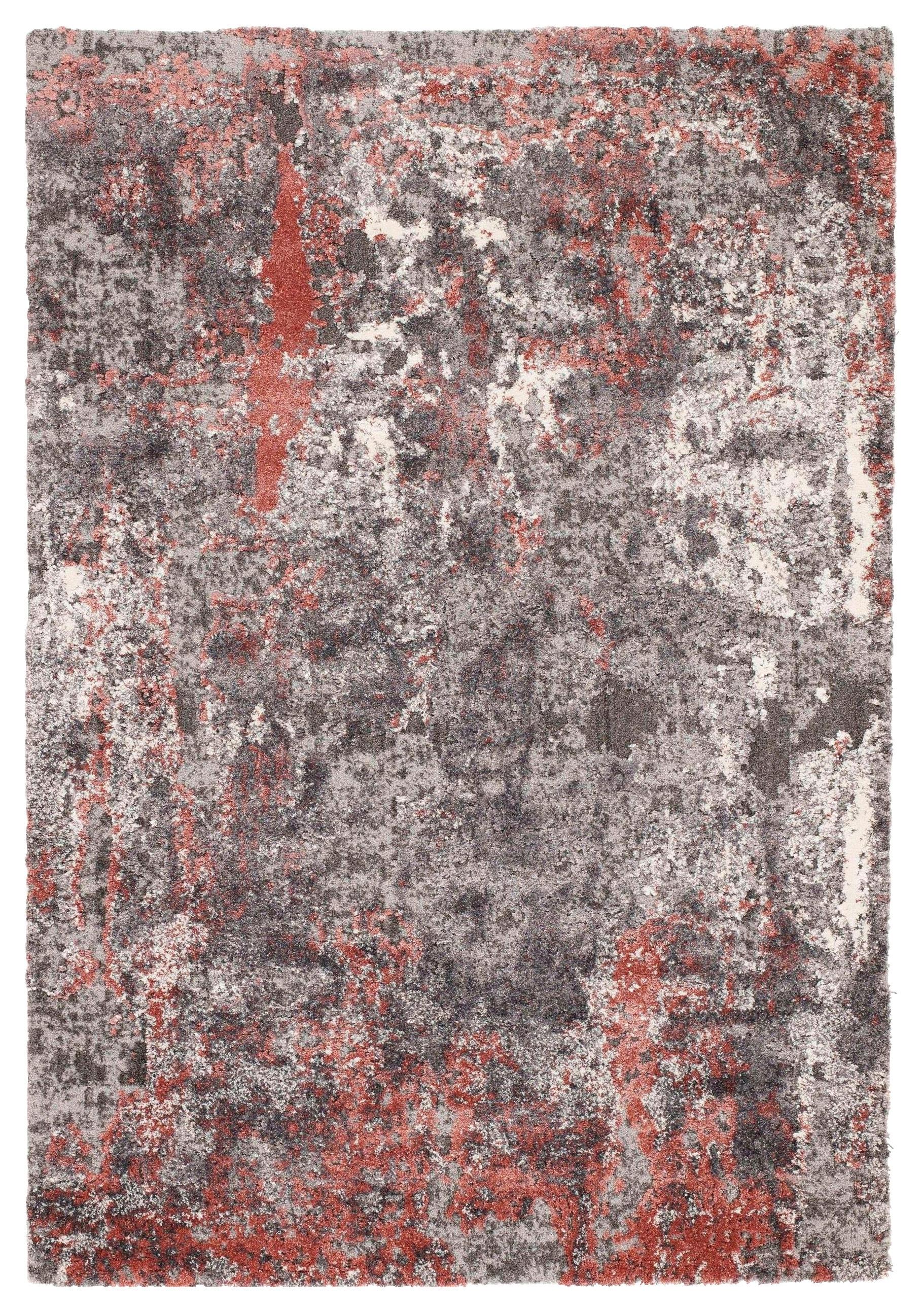 Webteppich Grau/Hellrot Timeline Quantum 120x170 cm - Hellrot/Grau, Design, Textil (120/170cm) - Novel