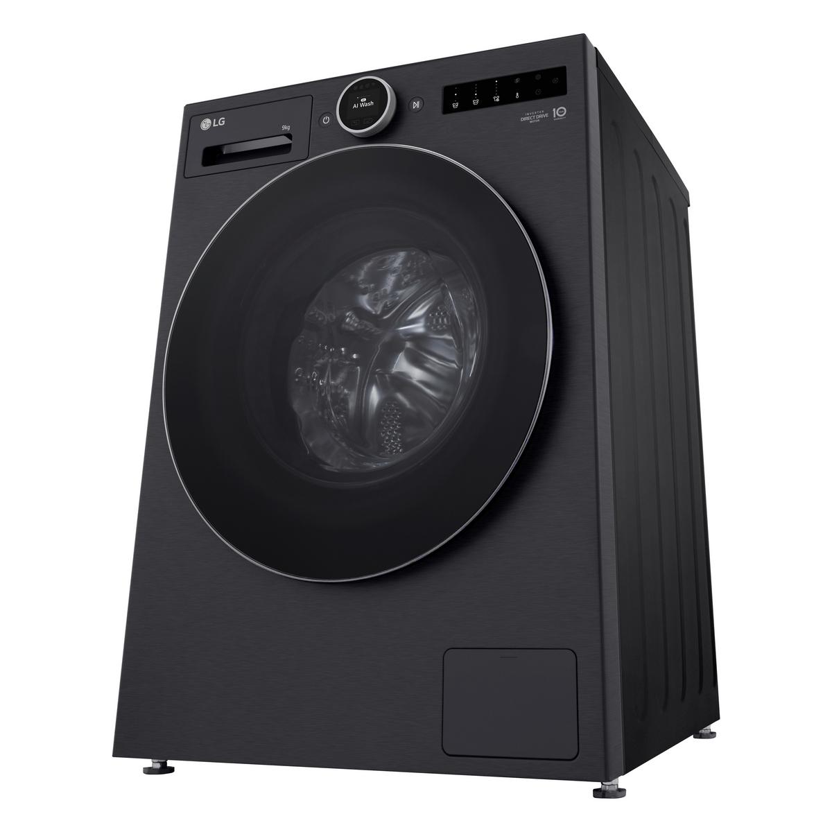 Waschmaschine F4WX9092B Füllmenge ca. 9 kg, Aquastop - Schwarz, Basics, Metall (60/89/56,5cm) - LG