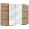 Schwebetürenschrank B: 300 Cm Level Weiß/eichefarben Dekor - Eichefarben/Weiß, MODERN, Holzwerkstoff (300/216/65cm) - MID.YOU