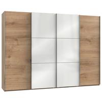 Schwebetürenschrank B: 300 Cm Level Weiß/eichefarben Dekor - Eichefarben/Weiß, MODERN, Holzwerkstoff (300/216/65cm) - MID.YOU