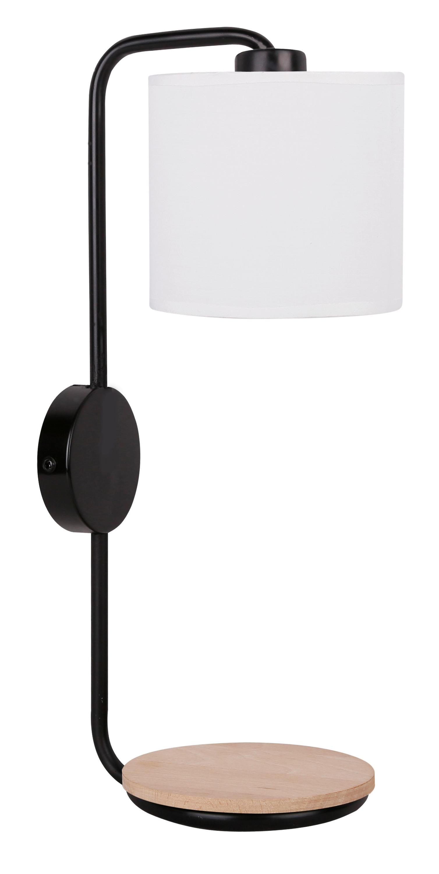 Wandleuchte 21-76694 - Schwarz, Natur, Metall (18/13/41cm)