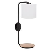 Wandleuchte 21-76694 - Schwarz, Natur, Metall (18/13/41cm)