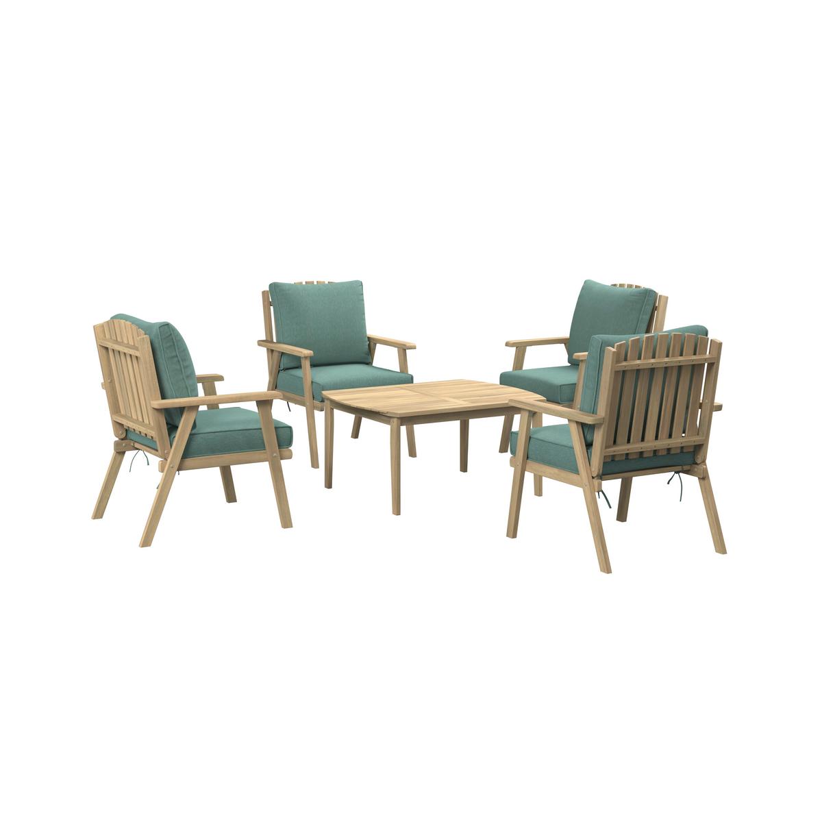 Loungegarnitur Birmingham - Grau/Akaziefarben, MODERN, Holz/Kunststoff (90/43/70cm) - Beldano