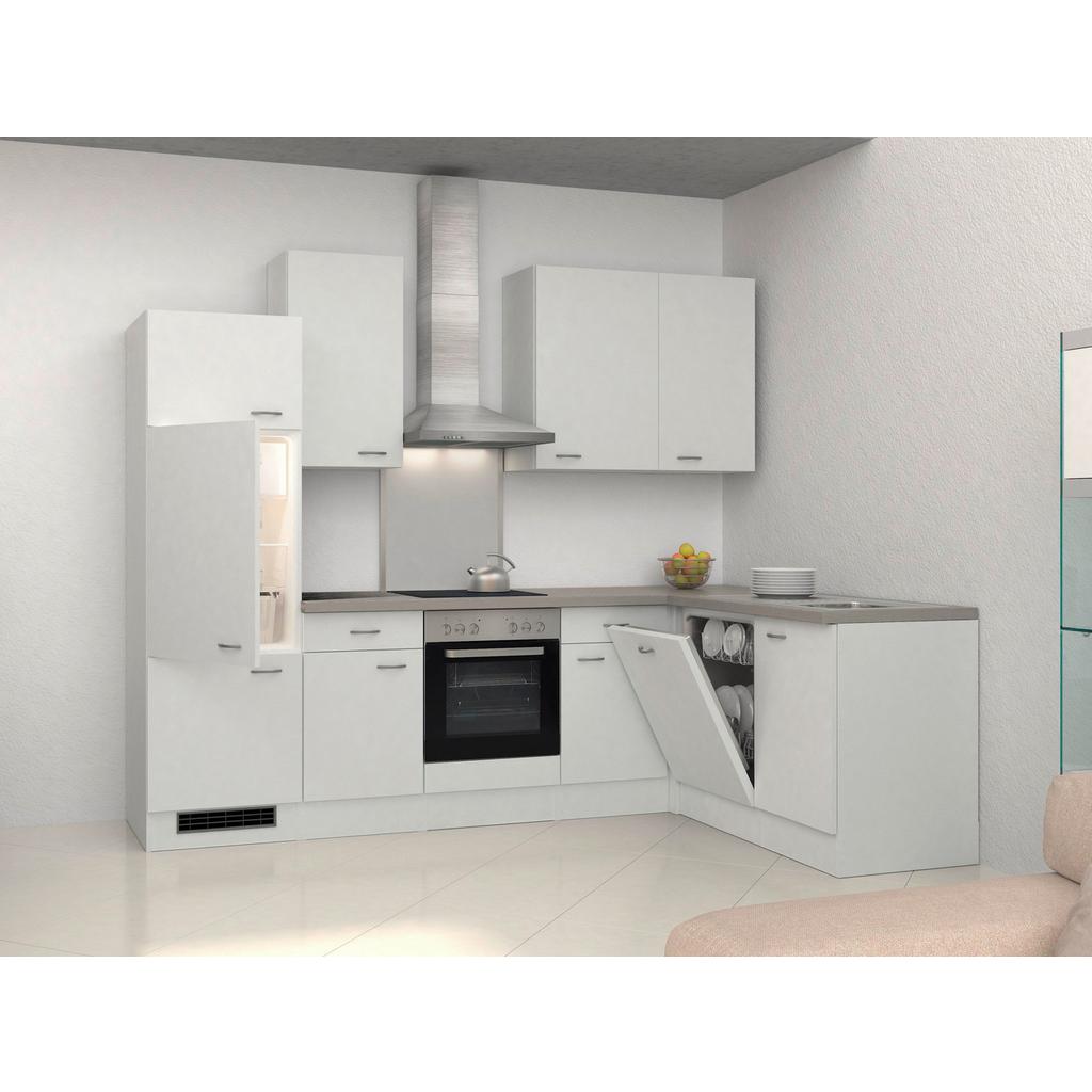 Eckküche Wito mit Geräten 280x170 cm Grau/Weiß Elegant