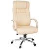 Chefsessel Xxl G 600 Lederlook Beige Bis 150 Kg - Beige/Silberfarben, Basics, Kunststoff/Textil (60/131/49cm) - MID.YOU