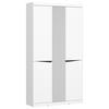 Garderobenschrank Turino Alpinweiss/Grau B:103cm - Dunkelgrau/Anthrazit, Trend, Glas/Holzwerkstoff (103/196,5/39,9cm)