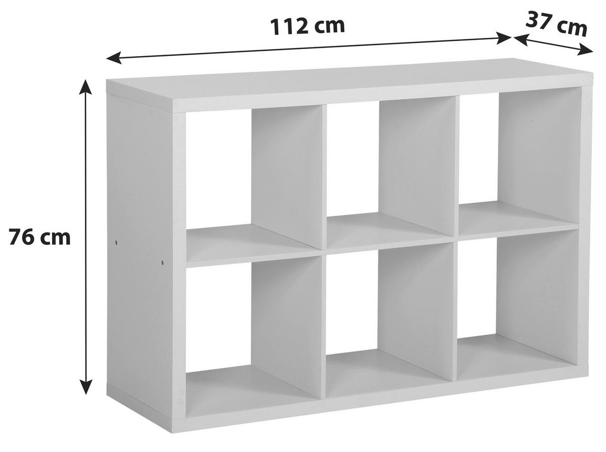 Regal Samy 2 B 112cm, Weiß - Weiß, MODERN, Holzwerkstoff (112/76/37cm)