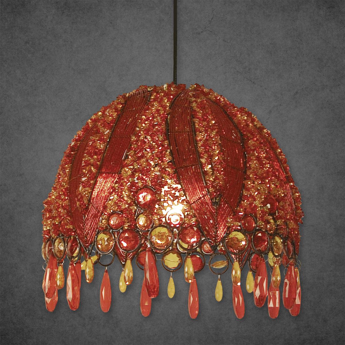 Hängeleuchte Perla H: 101 cm 1-Flammig, Orientalisch - Orange, LIFESTYLE, Kunststoff/Metall (32/101cm) - Näve