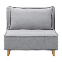 Rozkládací křeslo LAYLA, světle šedá - světle šedá/přírodní barvy, Moderní, dřevo/textil (104/92/84cm) - P & B