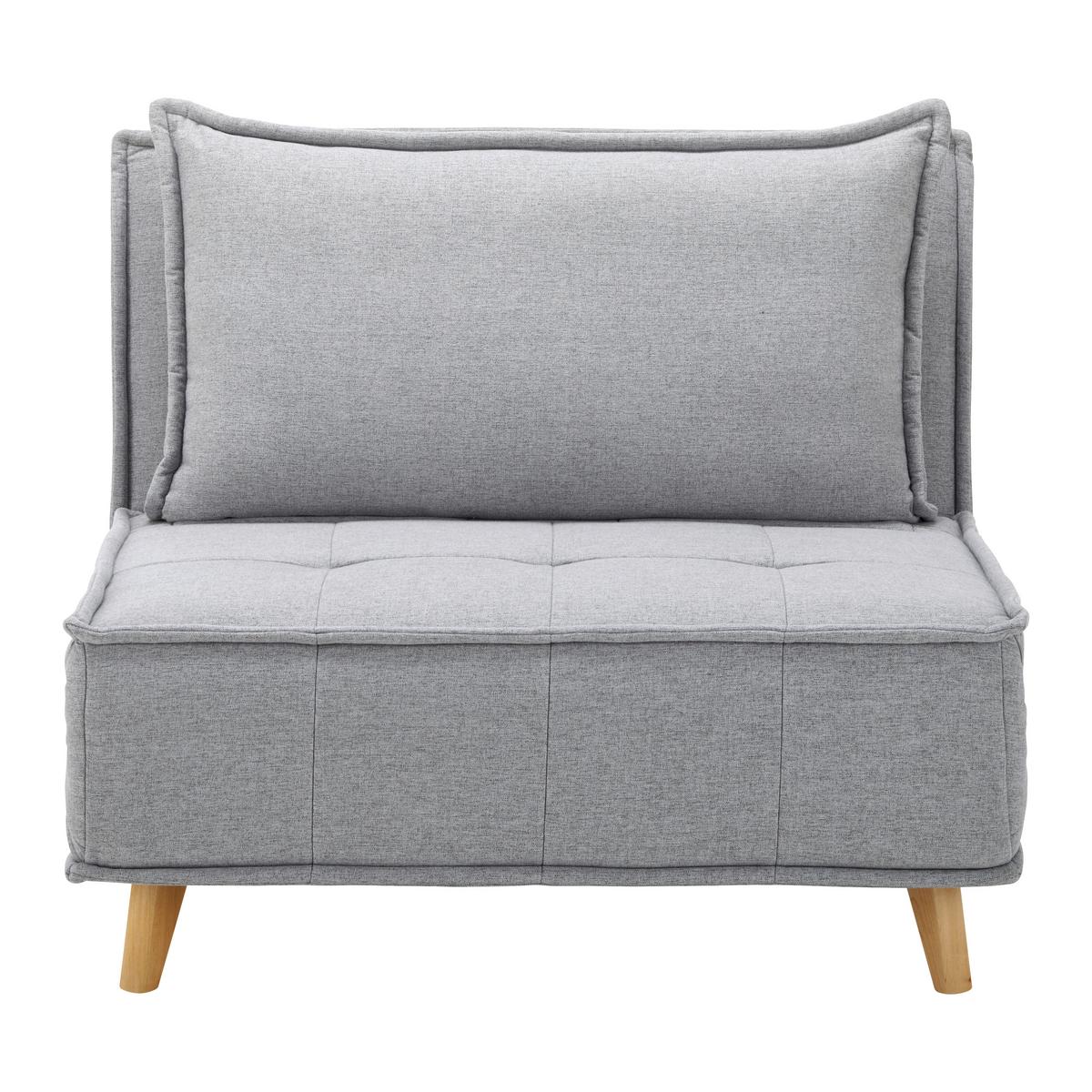 Rozkládací křeslo LAYLA, světle šedá - světle šedá/přírodní barvy, Moderní, dřevo/textil (104/92/84cm) - P & B