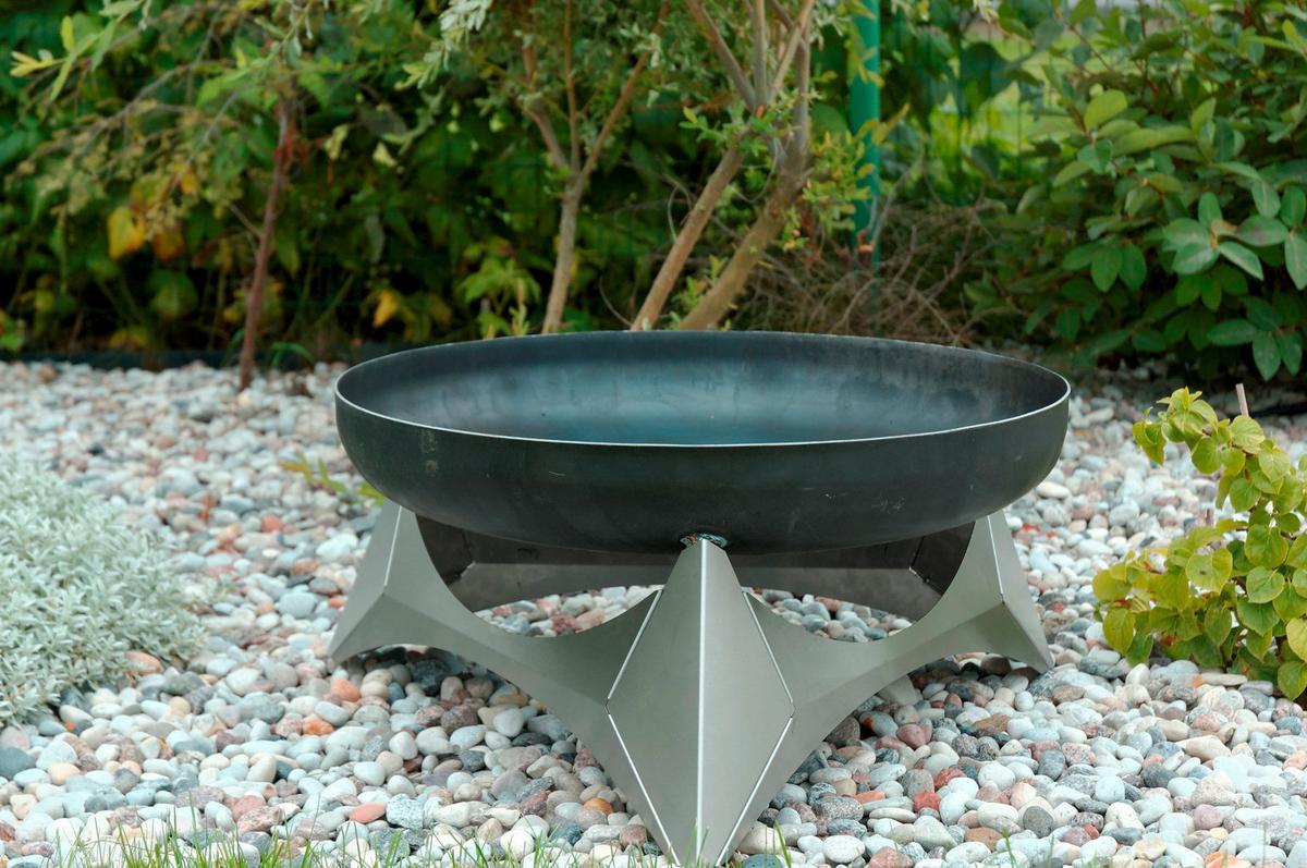 Feuerschale Arka M - Edelstahlfarben/Rostfarben, Basics, Metall (45/45/25cm)