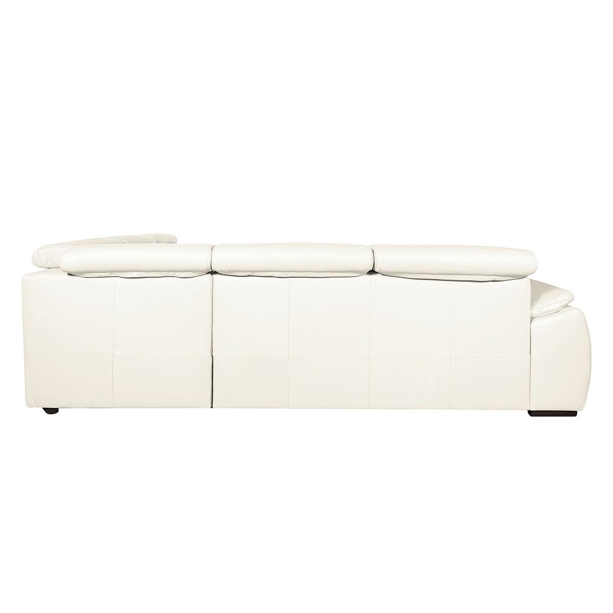 Ecksofa City Weiß B: 265x265 Cm - Wengefarben/Weiß, Design, Leder (265/265cm) - Livetastic