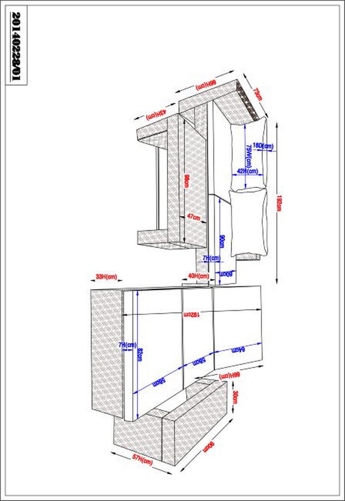 Loungegarnitur Tripolis - Schwarz/Grau, MODERN, Glas/Kunststoff (192/192cm) - Beldano