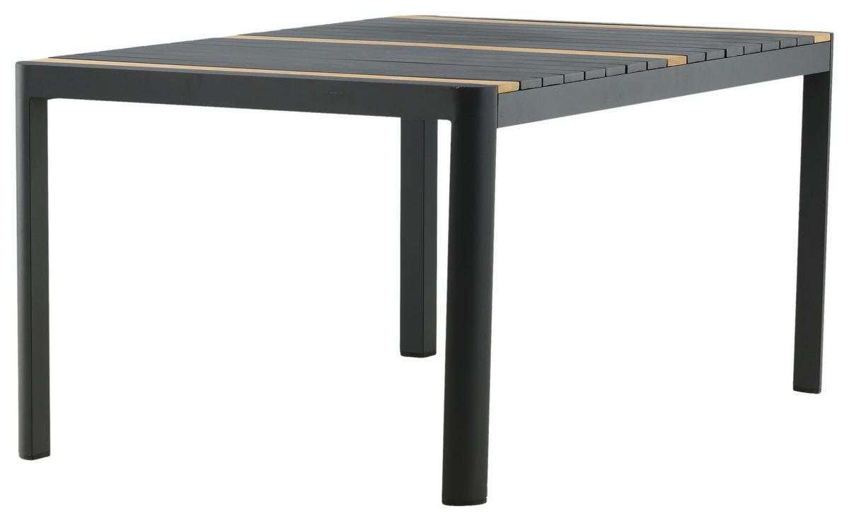 Gartentisch Togo Teakholz/Metall L 90 cm - Schwarz, KONVENTIONELL, Holz/Metall (90/75/150cm) - Gardenson