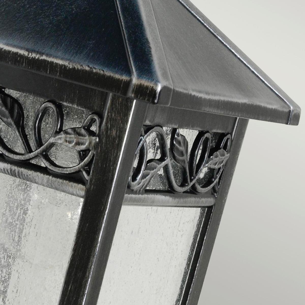 Außenwandleuchte 60w Metall Glas, Wandmontage - Silberfarben/Schwarz, KONVENTIONELL, Glas/Metall (15/26,2/19cm) - Elstead Lighting