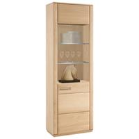 Vitrine teilmassiv B: 69 cm Sena Eichefarben - Eichefarben, Design, Glas/Holz (69/209/38cm) - Livetastic