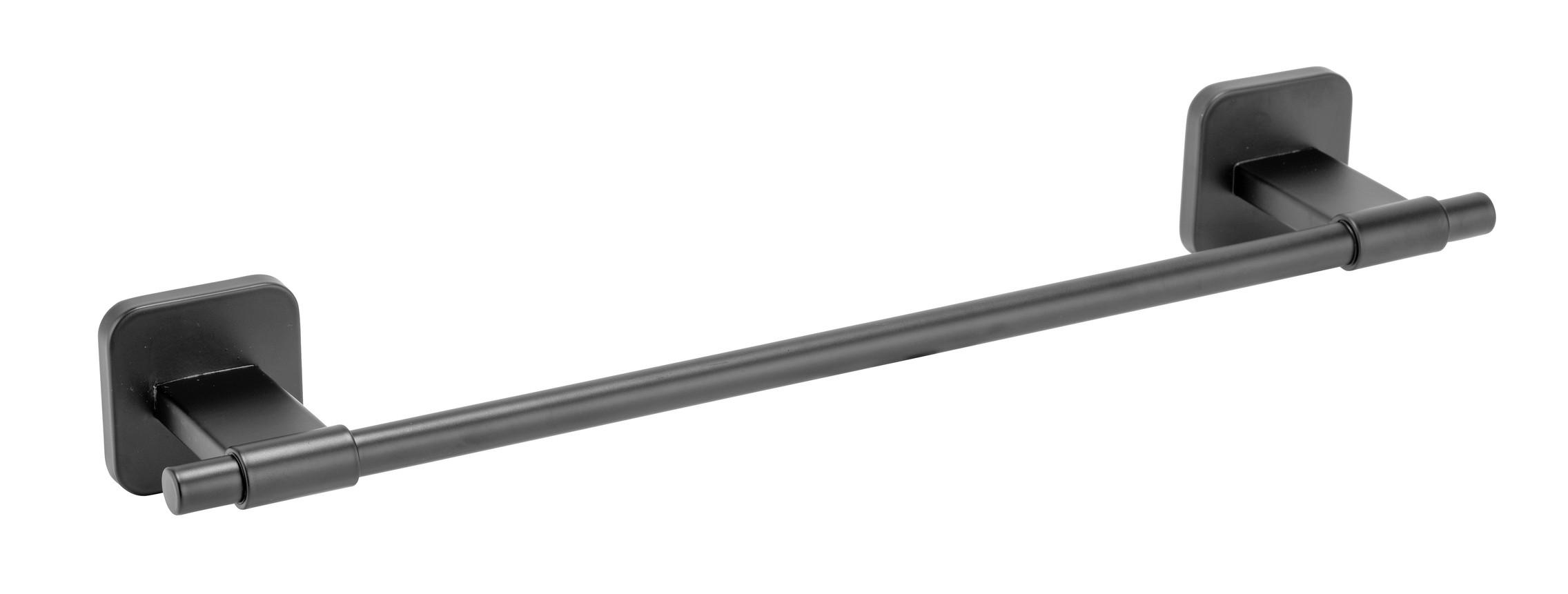 Handtuchstange Porto Black Schwarz B: 40,5 cm - Schwarz, MODERN, Metall (40,5/7,5/5,5cm) - Wenko