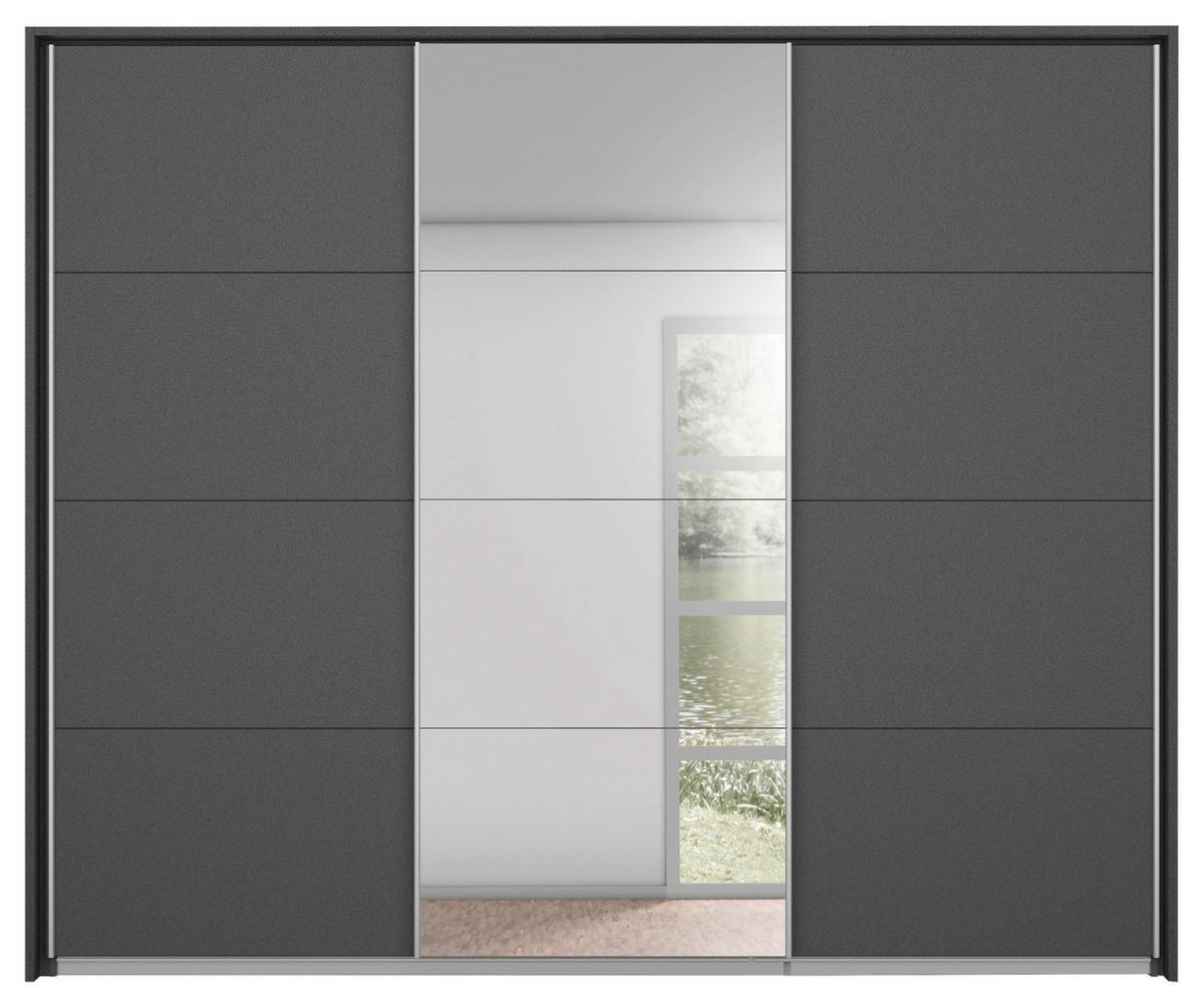 Schwebetürenschrank M. Spiegel B: 271 Cm Miami, Grau Metallic - Grau, MODERN, Holzwerkstoff (271/210/62cm) - Luca Bessoni
